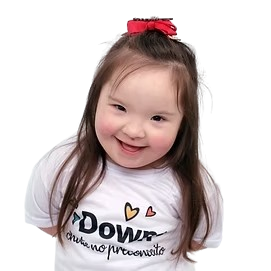 Bebê com camiseta da Downchute