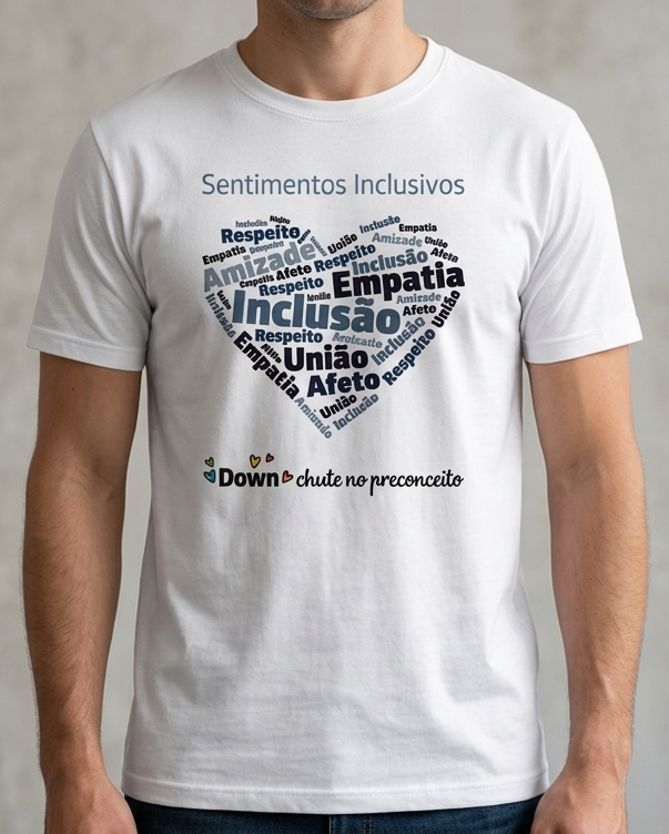 Camiseta Downchute Sentimentos Inclusivos